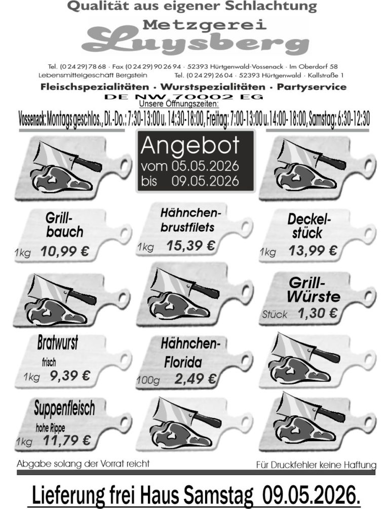 Metzgerei Luysberg - Angebot 2026 vom 05.05. 09.05.2026