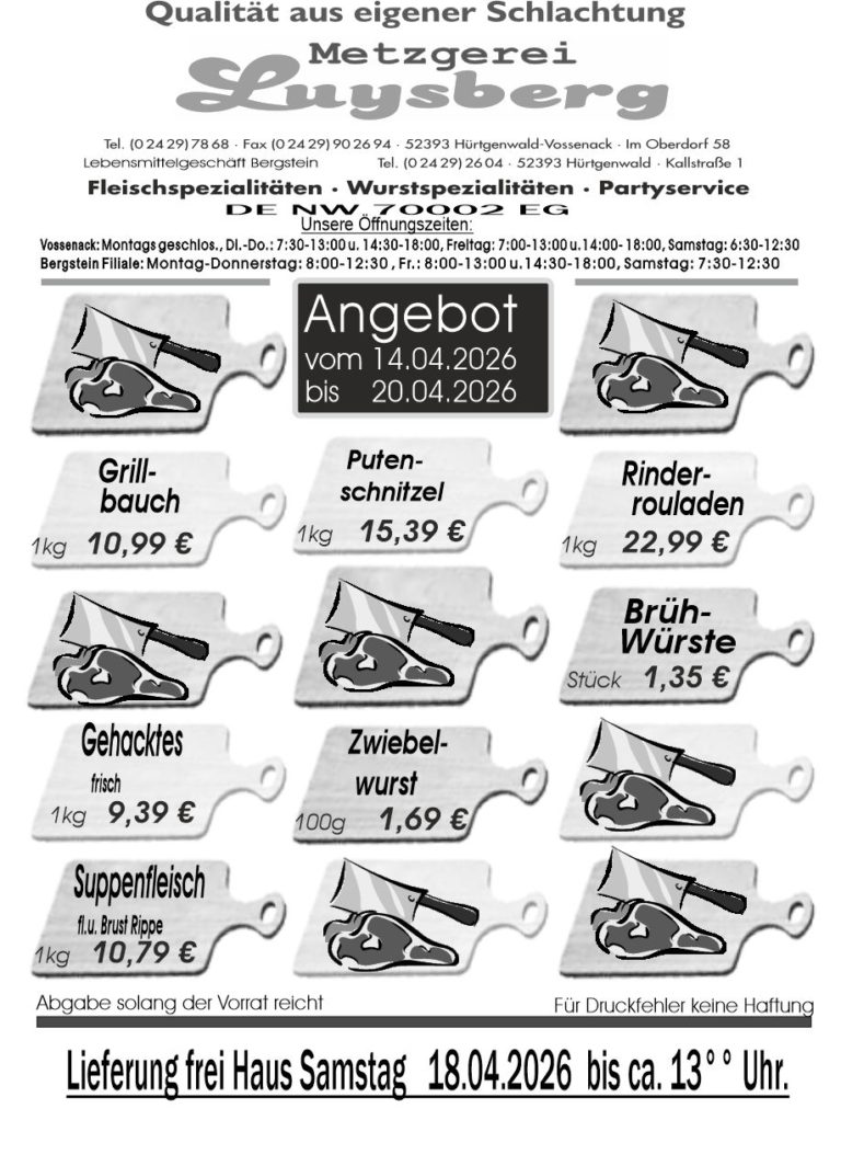 Metzgerei Luysberg - Angebot 2026 vom 14.04. 20.04.2026